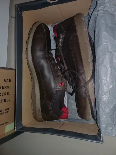 Zapatillas de cuero marrón CAT para hombre - miniatura 3
