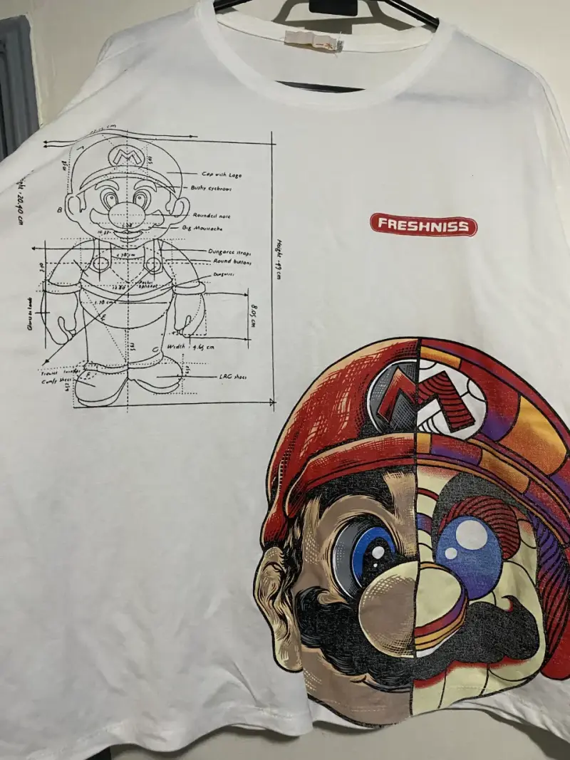 Polera blanca con diseño de Mario Bros Freshniss - 2