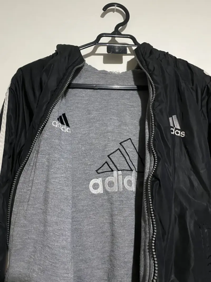 Parka Reversible Adidas Negra con Capucha Talla S - 2