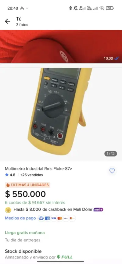 Multímetro Industrial Fluke 87V RMS - miniatura 1