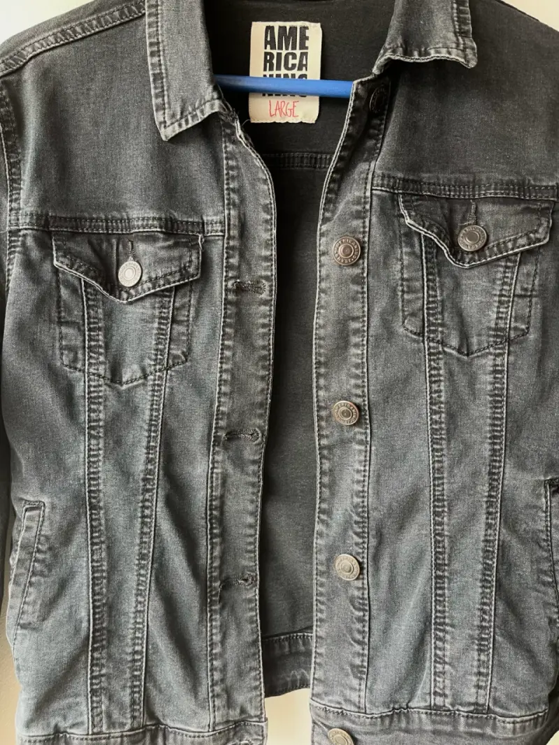 Chaqueta de mezclilla negra Americano talla L - 3