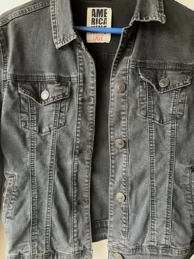 Chaqueta de mezclilla negra Americano talla L - miniatura 3