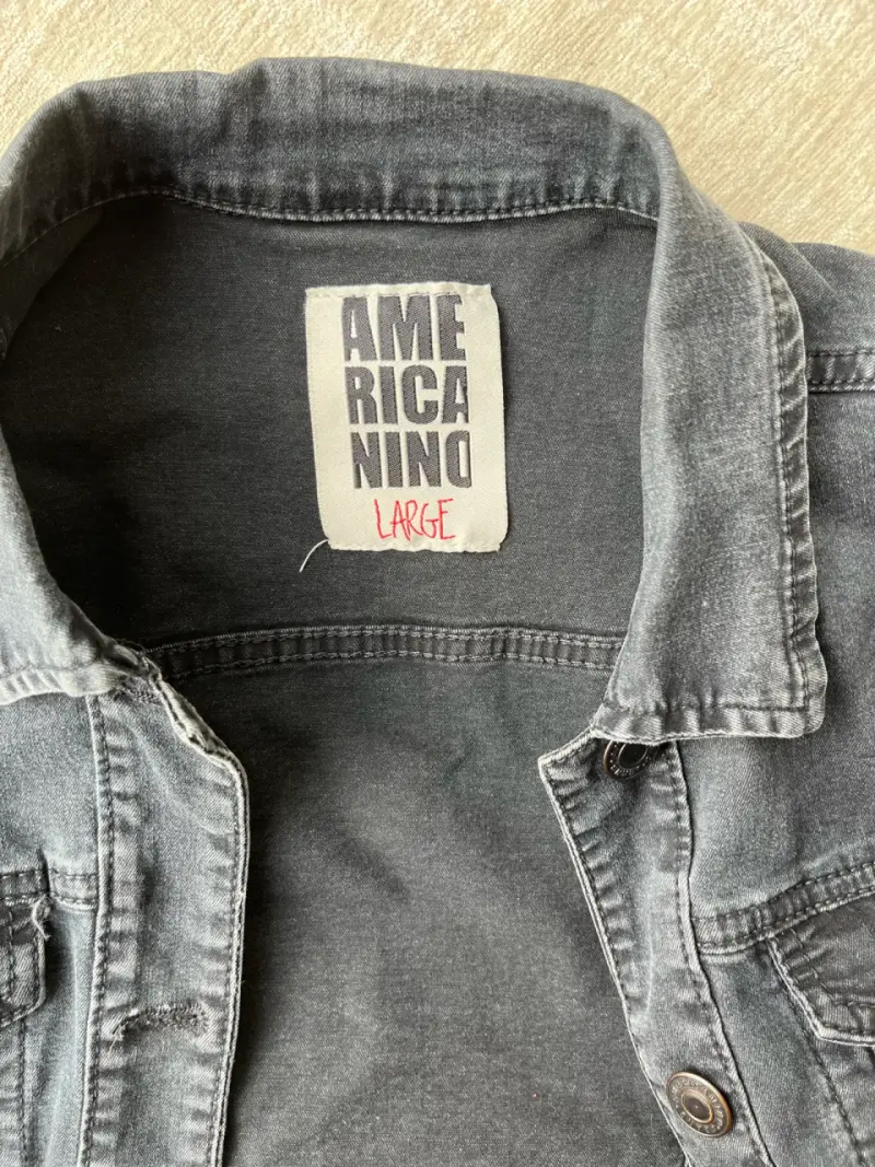 Chaqueta de mezclilla negra Americano talla L - 4