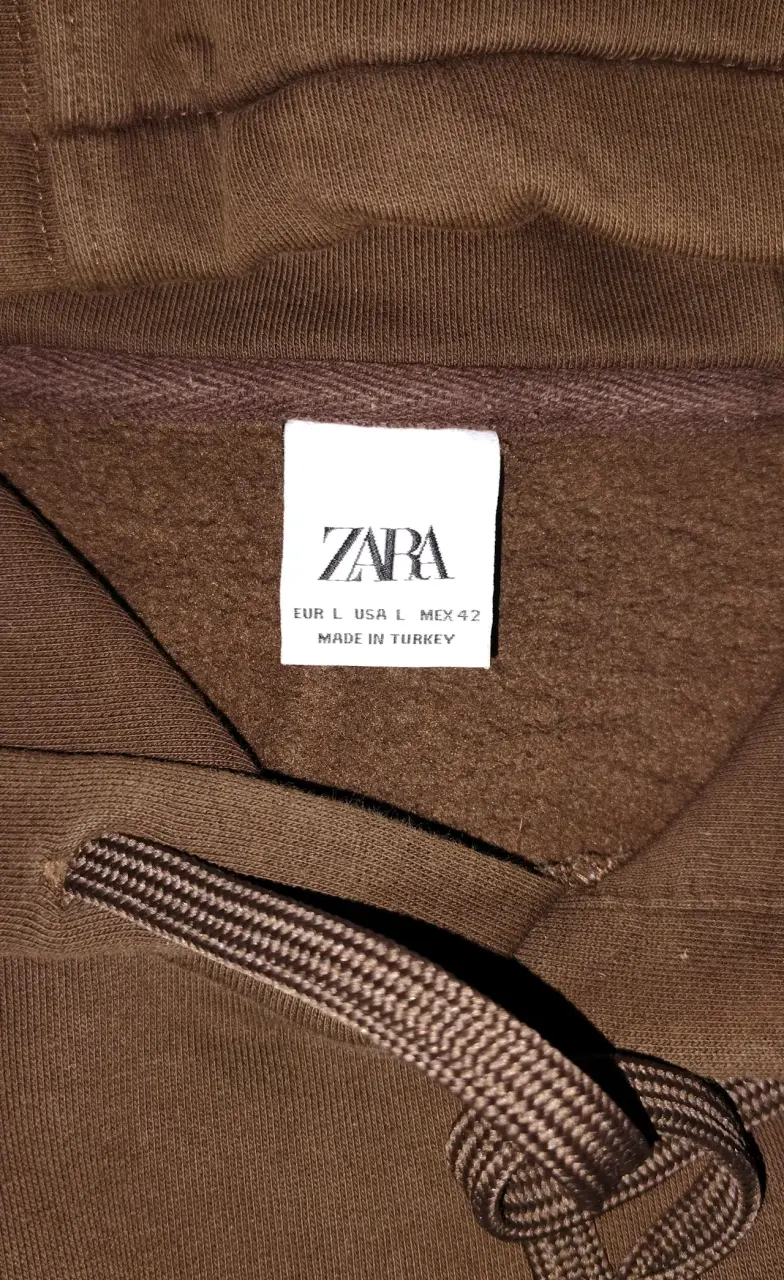 Polerón con capucha marrón, Zara - 3