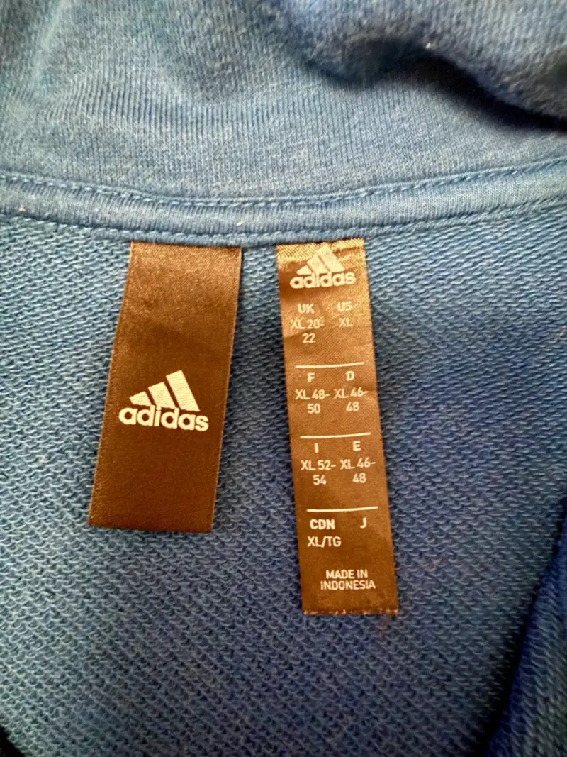 Polerón azul Adidas con cierre medio - 4
