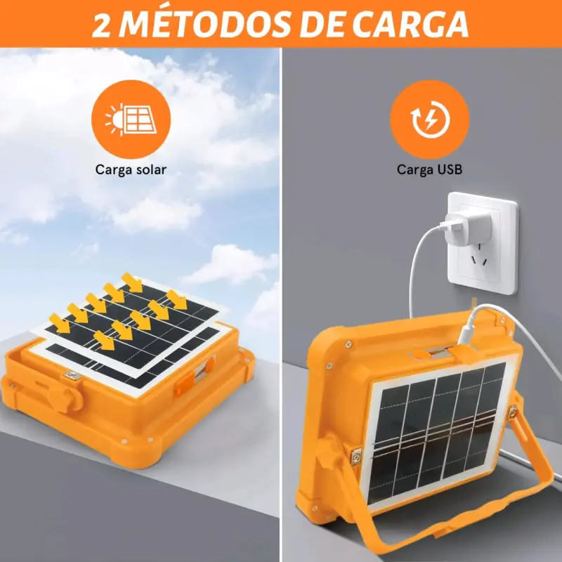 Foco Luz LED Solar recargable 1200W portátil - 2