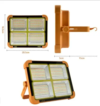 Foco Luz LED Solar recargable 1200W portátil - miniatura 6