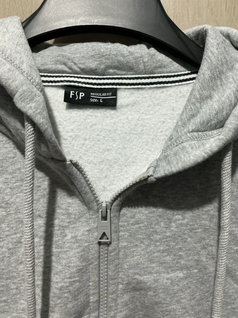Polerón Hombre gris con capucha y cierre FSP L - 3