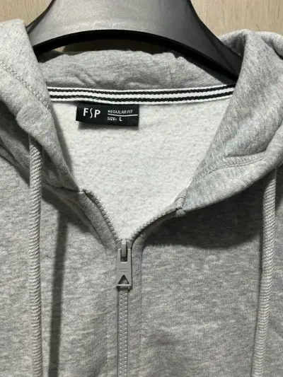Polerón Hombre  gris con capucha y cierre FSP L - miniatura 3
