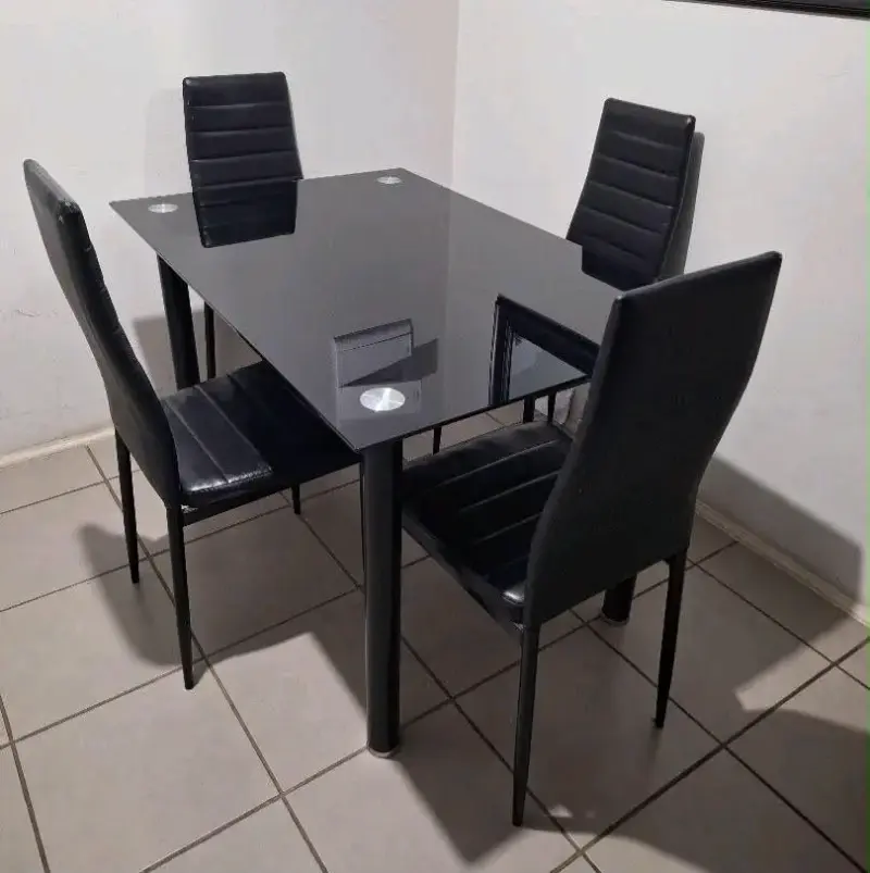 Juego de Comedor Negro de Vidrio para 4 Personas - 3