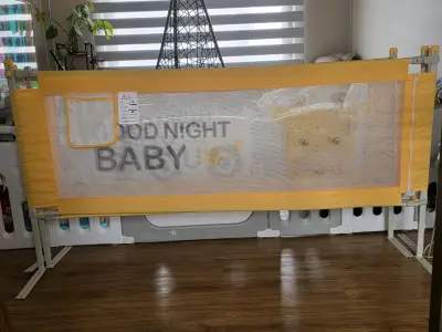 Baranda de seguridad para cama de bebé amarilla - miniatura 3