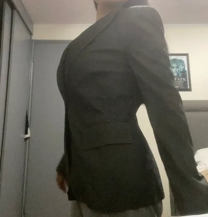 Blazer Zara Gris Talla 38 Entallado - 2