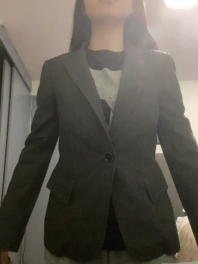 Blazer Zara Gris Talla 38 Entallado - 3