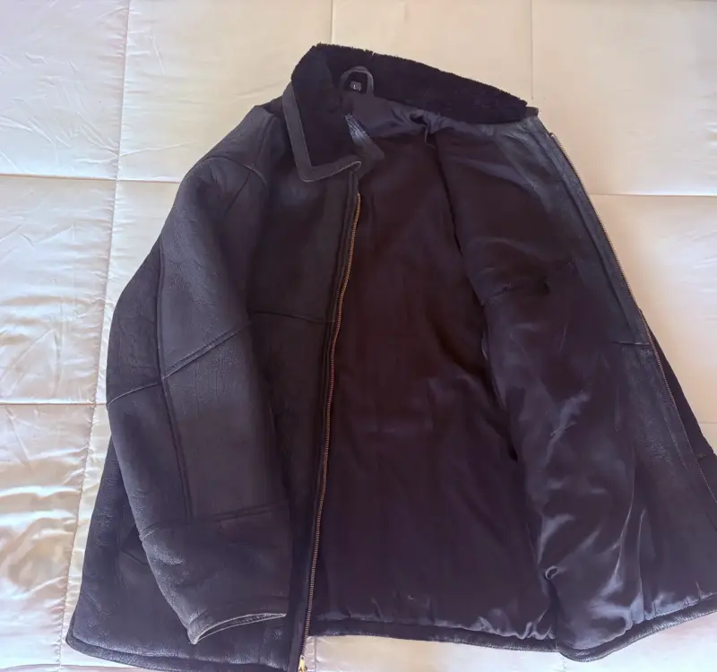 Chaqueta de cuero negro 100% natural - 2