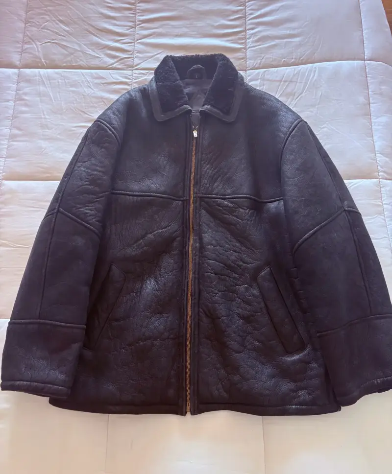 Chaqueta de cuero negro 100% natural - 3