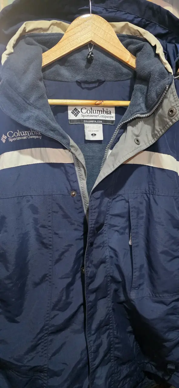 Chaqueta impermeable Columbia azul con capucha - 2