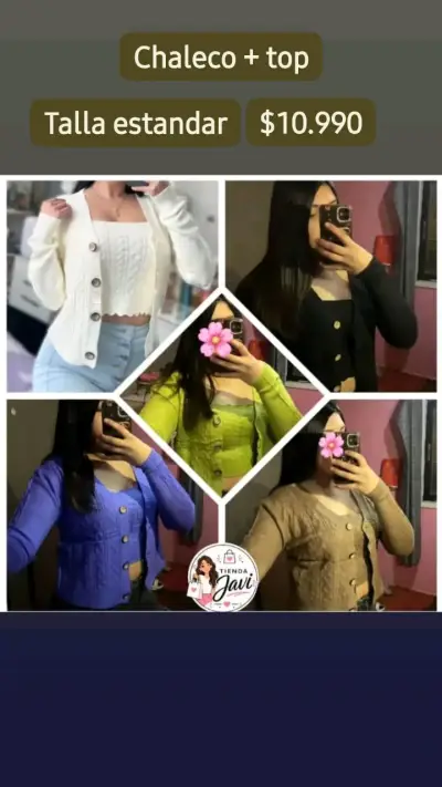 Conjunto de chaleco y top en varios colores - miniatura 1