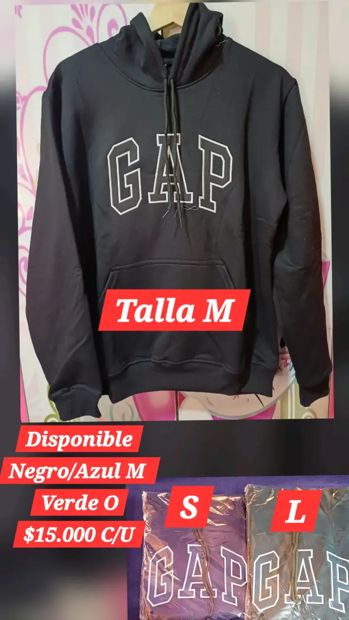 Polerón GAP Negro Talla M - 1