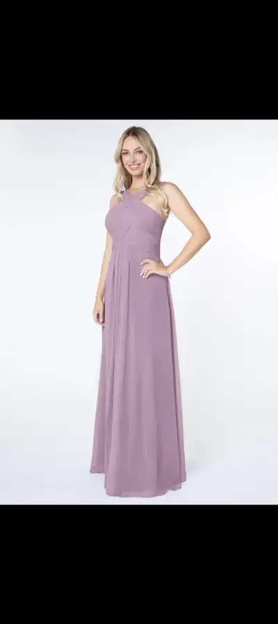 Vestido largo lila elegante para mujer - miniatura 1