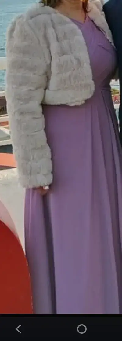 Vestido largo lila elegante para mujer - miniatura 2