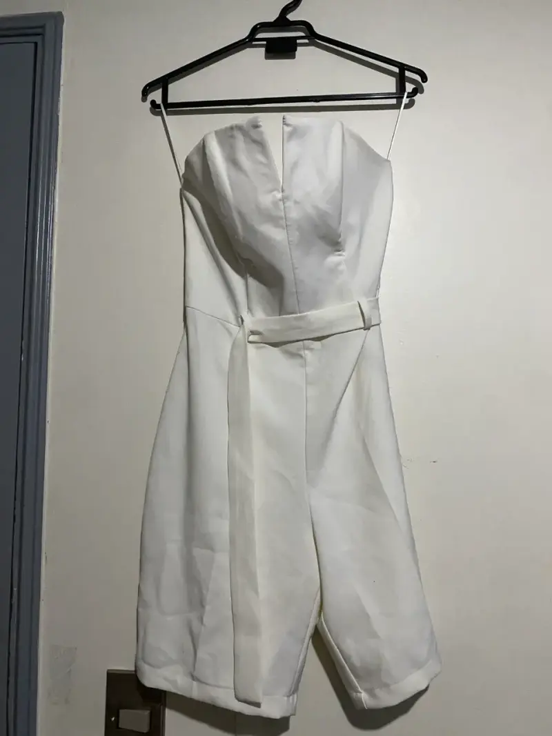 Enterito Blanco Elegante Talla S Sin tirantes