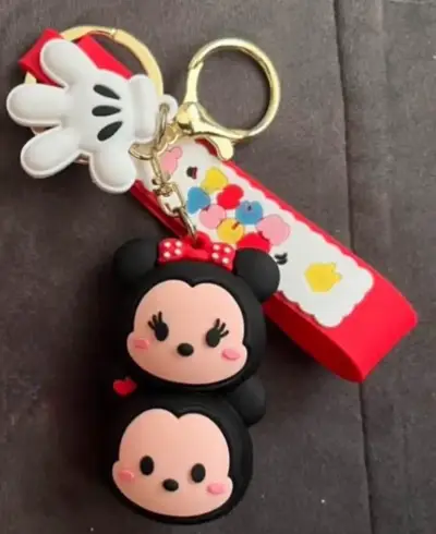 Llavero de Minnie y Mickey con cinta roja - miniatura 1