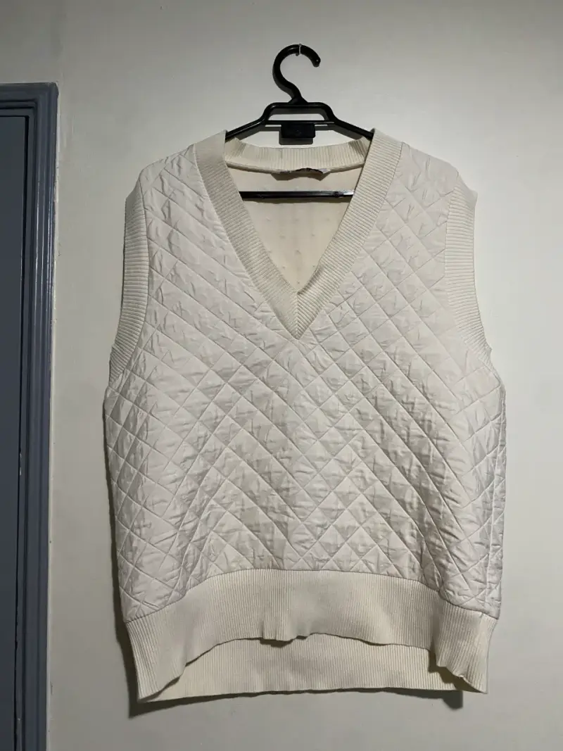 Chaleco Oversize Zara Blanco Crema Sin Mangas Cuel
