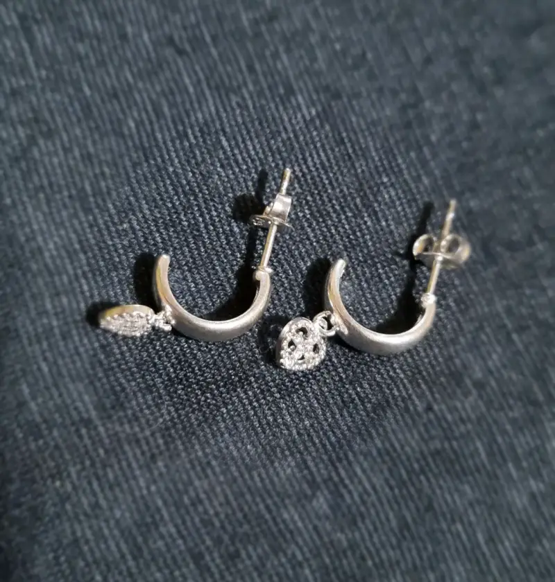Aros de plata 925 con diseño de corazón - 3