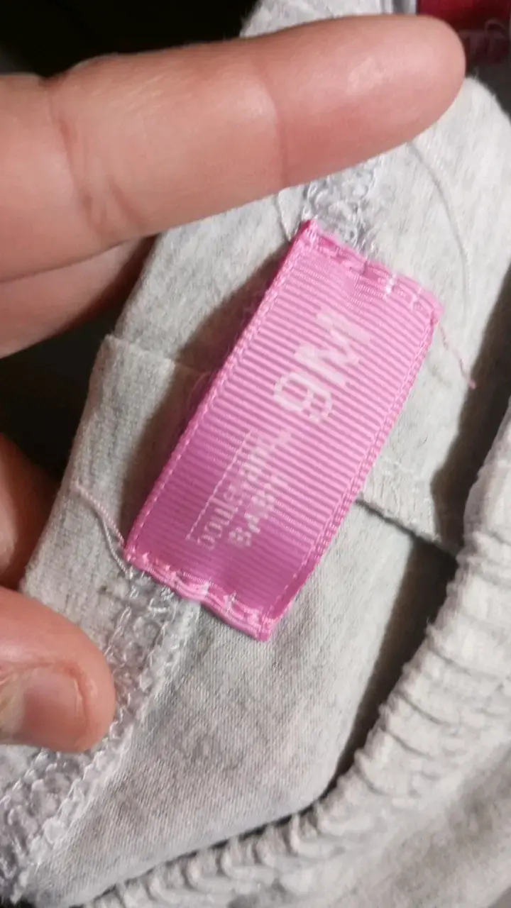 Leggings grises para niña con franjas rosadas - 3