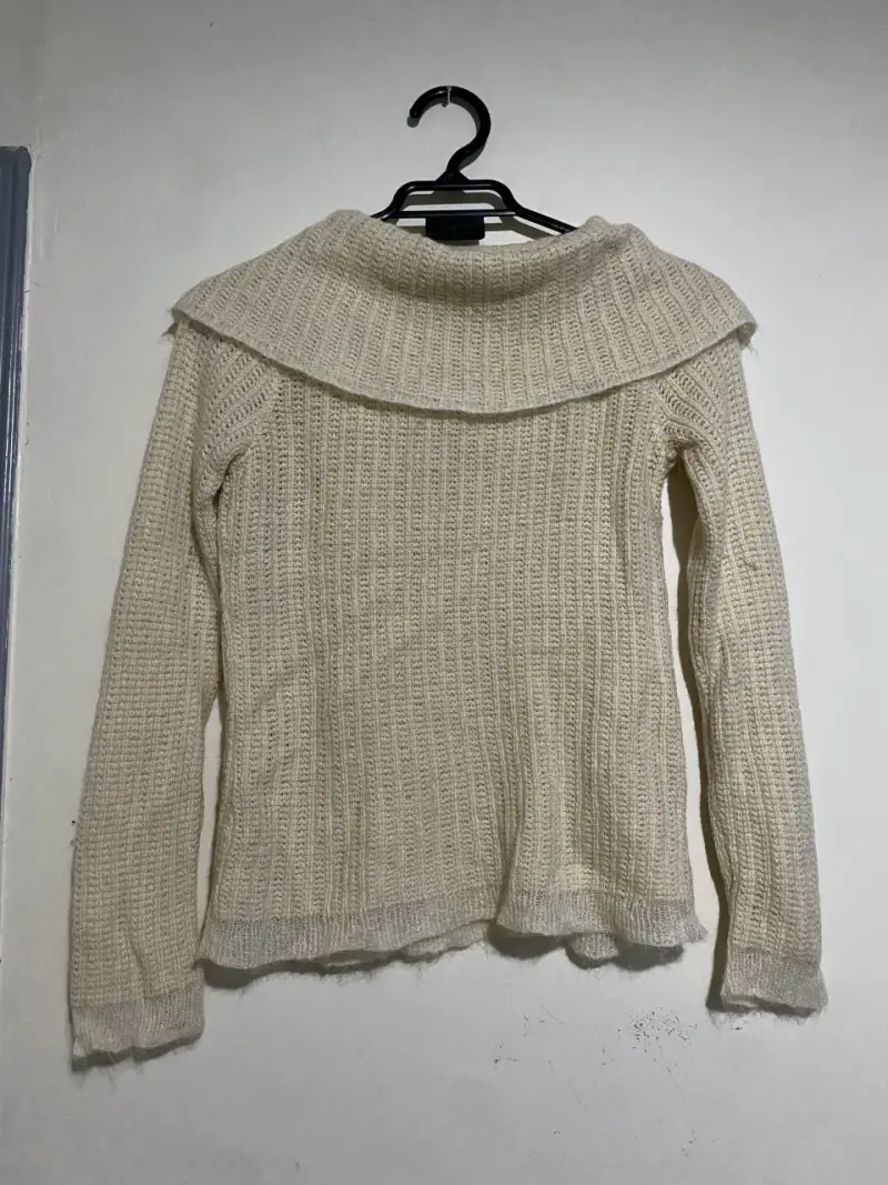 Chaleco Ann Taylor Crema Cuello Doblado Elegante