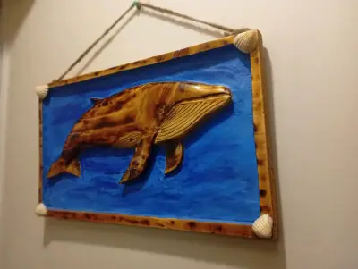 Ballena Jorobada – Escultura en madera tallada - miniatura 1