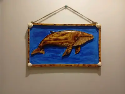 Ballena Jorobada – Escultura en madera tallada - miniatura 4
