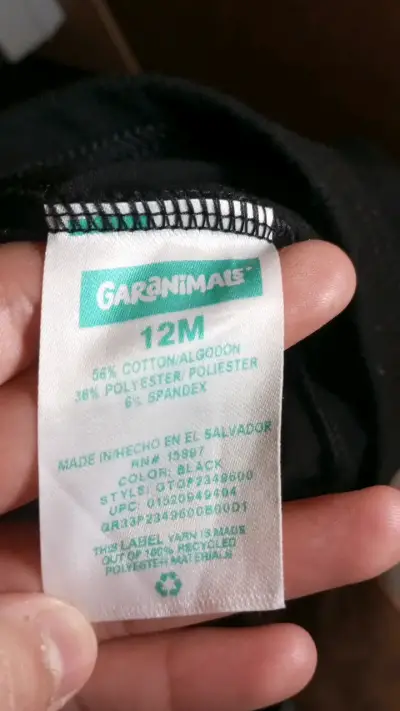 Leggings negros para bebé Garanimals 12M - miniatura 3
