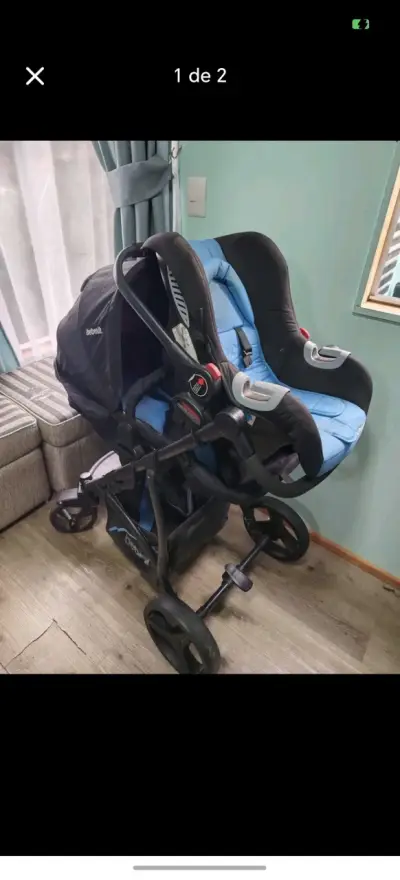 Coche de bebé Bebesit con silla azul - miniatura 1