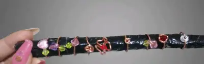 Anillos de Cobre con cuentas de colores - miniatura 2