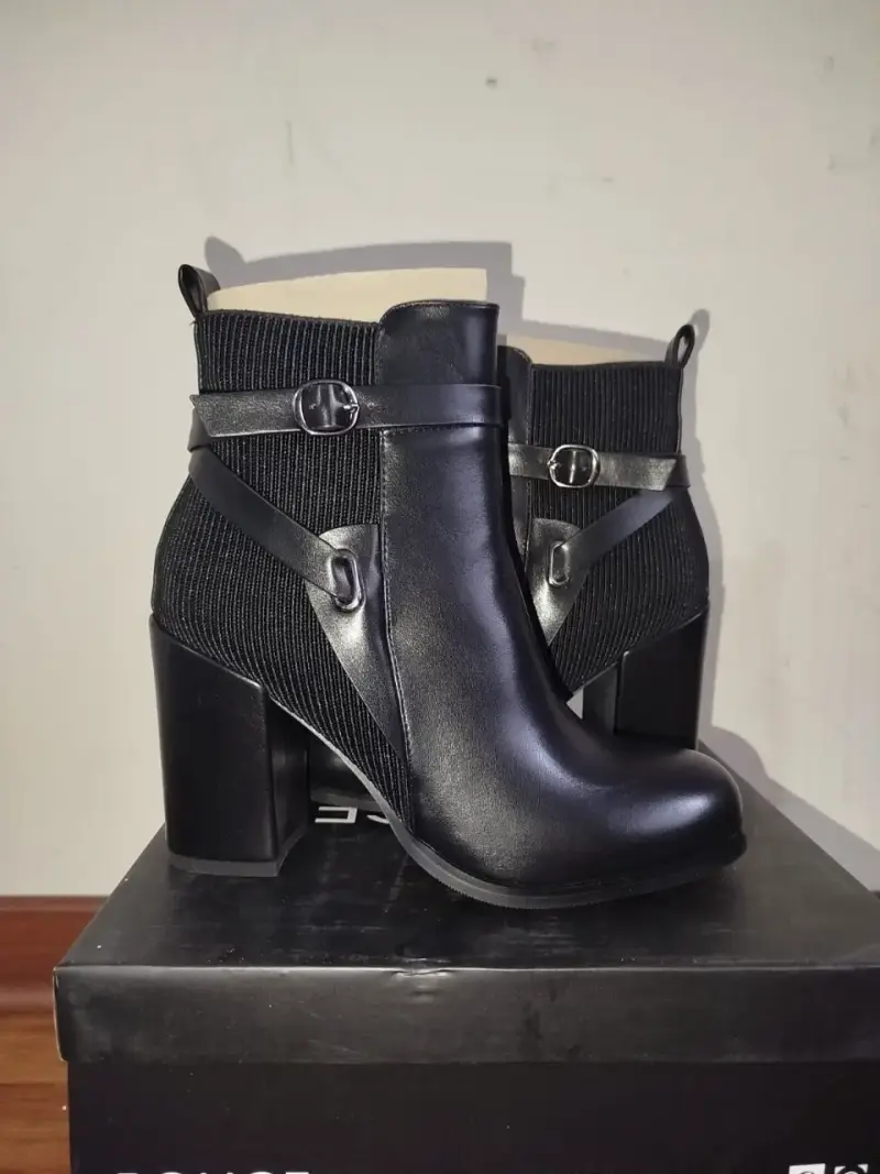 Botines Police Negros con Correas Talla 37 Nuevos - 2