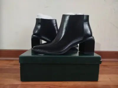 Botines Edna Mazzini Negros Elegantes Talla 37-38 - miniatura 1