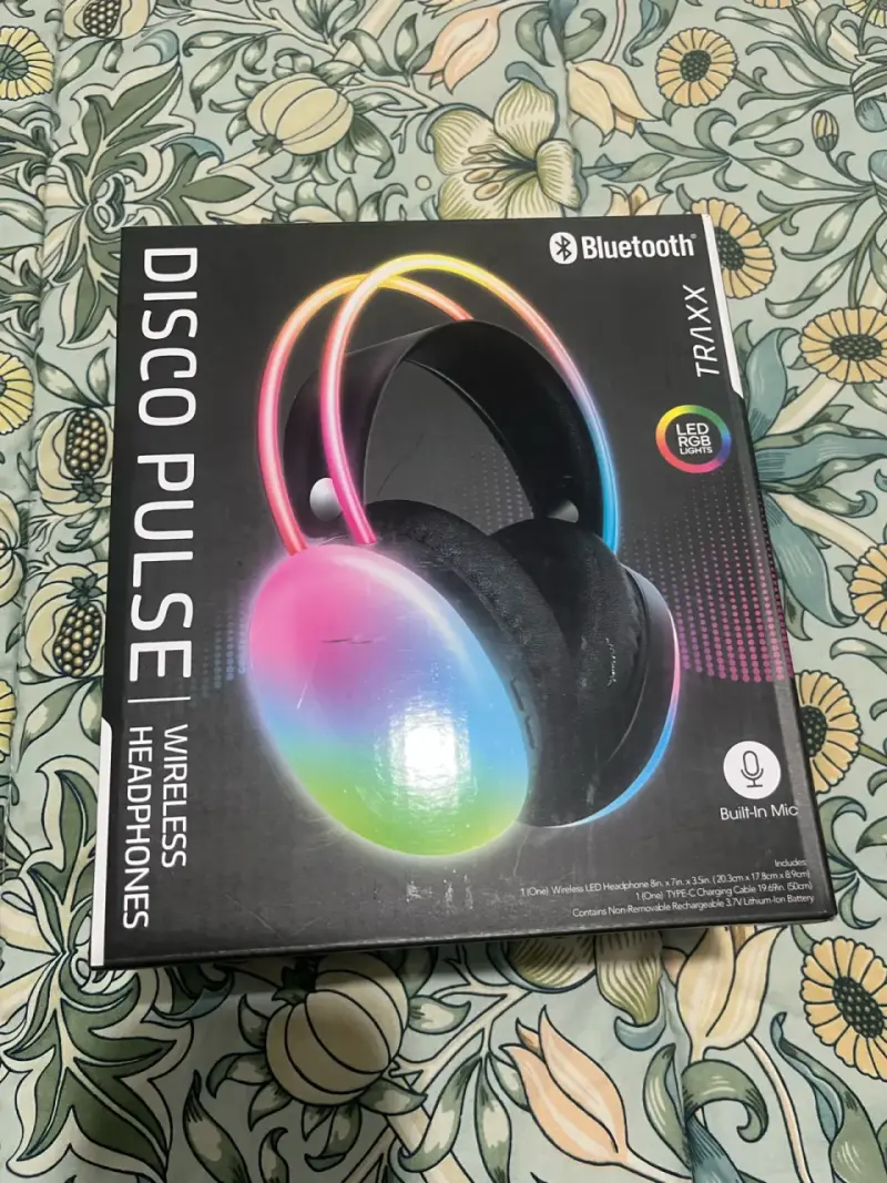 Audífonos inalámbricos con luces LED RGB y micrófono