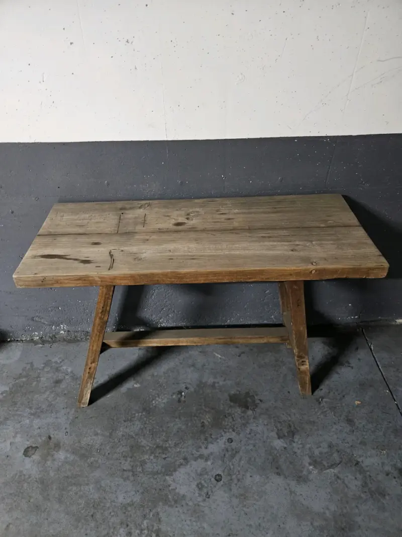 Mesa de madera nativa rústica para terraza o patio - 2