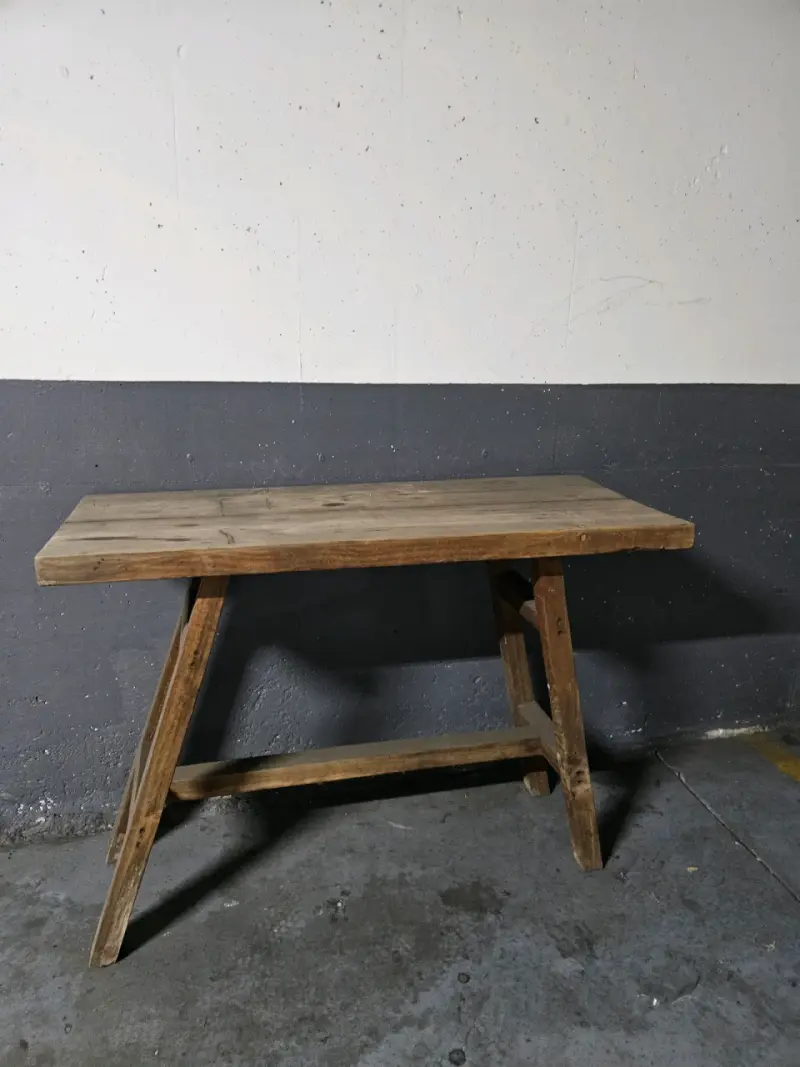 Mesa de madera nativa rústica para terraza o patio - 3