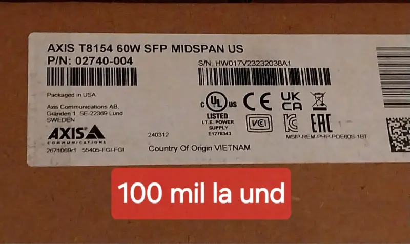 Midspan Axis T8154 60W SFP - 2