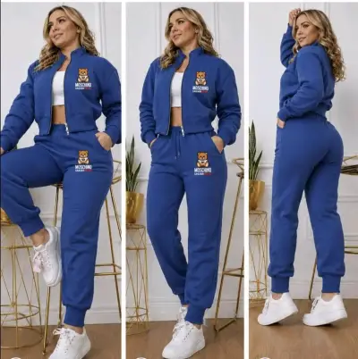 Conjunto deportivo mujer Moschino azul con logo - miniatura 1