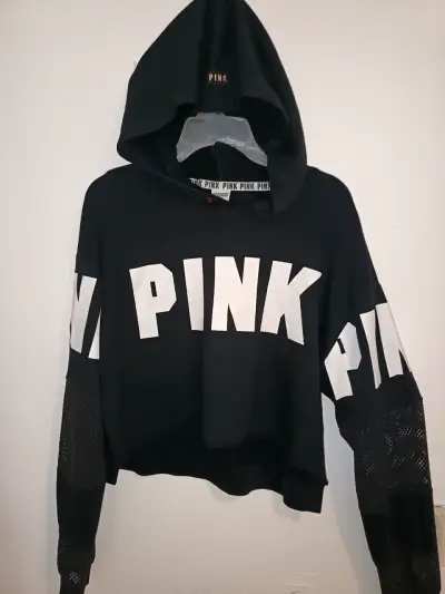 Polerón con capucha negro PINK para mujer - miniatura 1