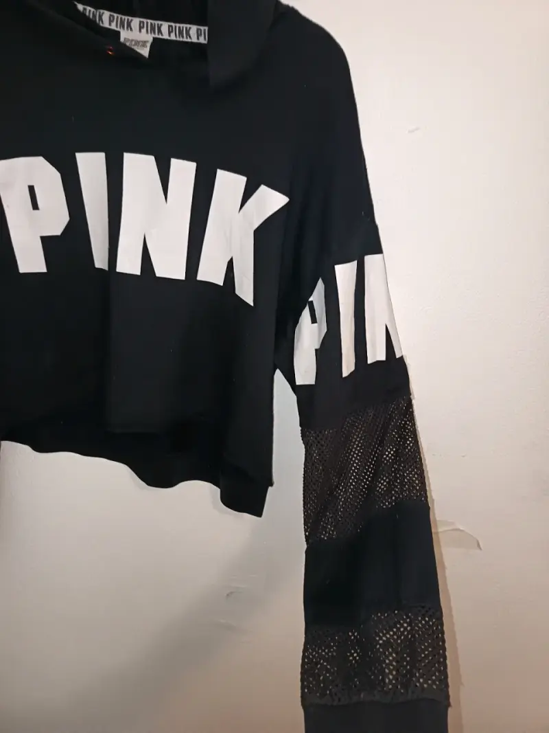 Polerón con capucha negro PINK para mujer - 2