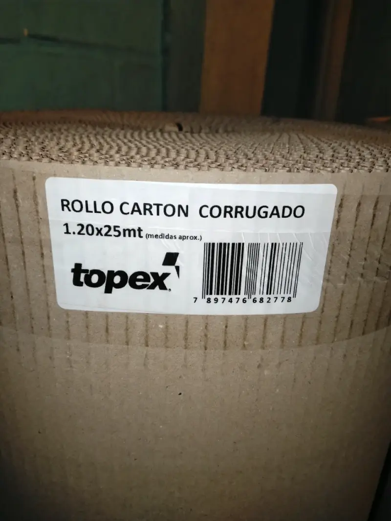 Rollo de cartón corrugado Topex 1.20x25mt - 1