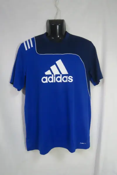 Polera deportiva azul Adidas Climalite Talla M - miniatura 3