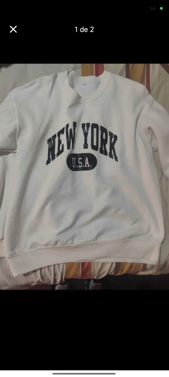 Polerón blanco con estampado New York USA - 1