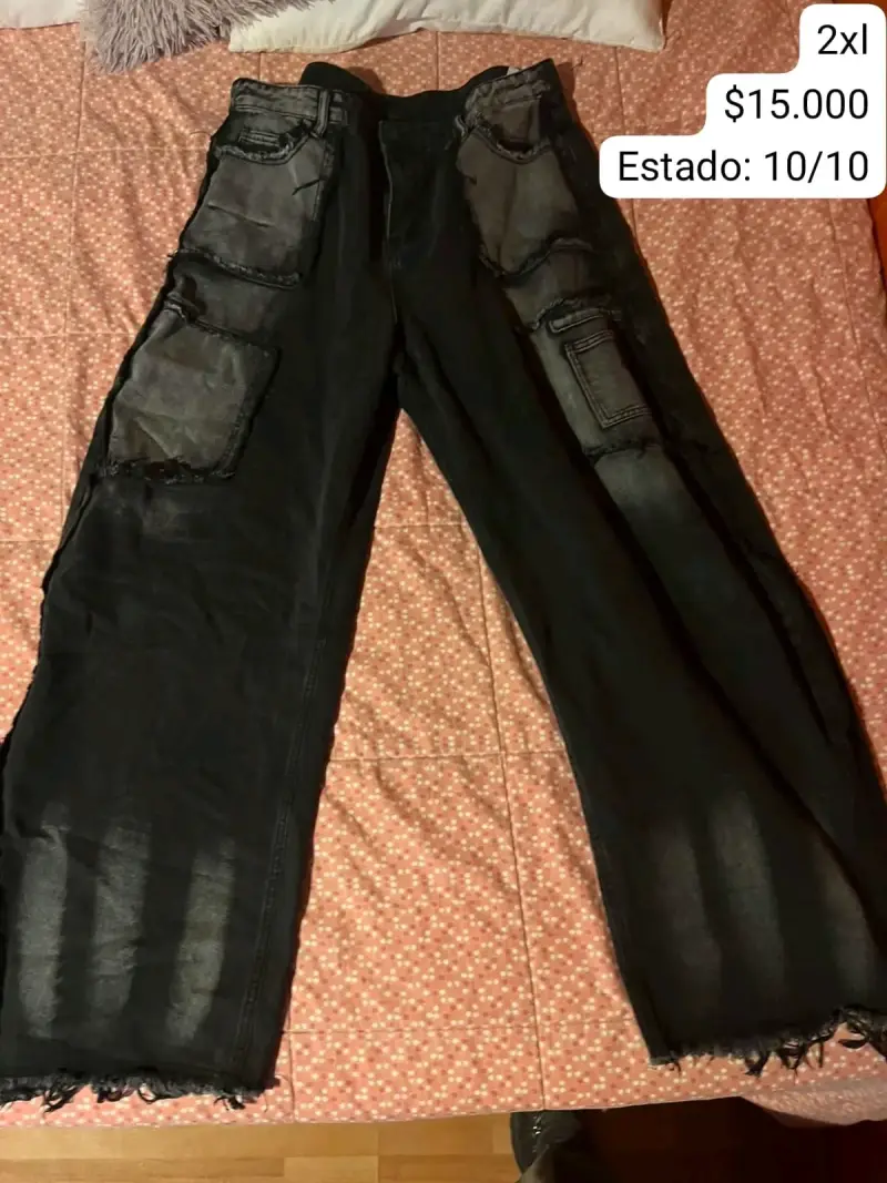 Pantalones cargo negros talla 2XL