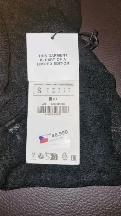 Vestido Zara negro con volantes para mujer - miniatura 5