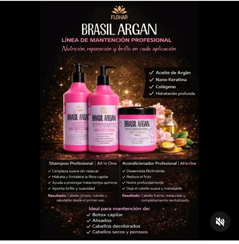 Set de Cuidado Capilar Brasil Argan Profesional